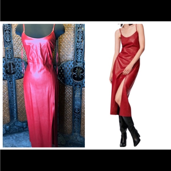 Zara Dresses & Skirts - Zara faux vegan red dress.NWOT. ❤️‍🔥
